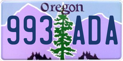 OR license plate 993ADA