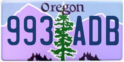OR license plate 993ADB