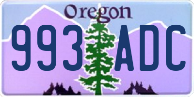 OR license plate 993ADC