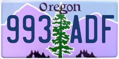 OR license plate 993ADF