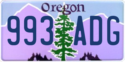 OR license plate 993ADG