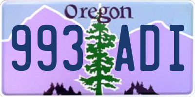OR license plate 993ADI