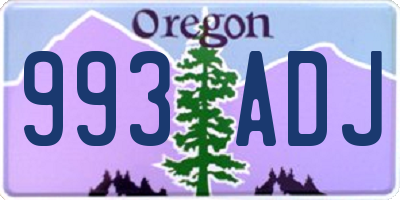 OR license plate 993ADJ