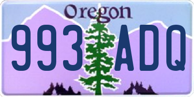 OR license plate 993ADQ
