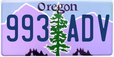 OR license plate 993ADV