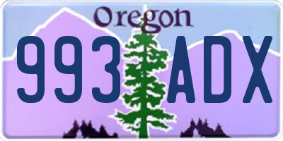 OR license plate 993ADX