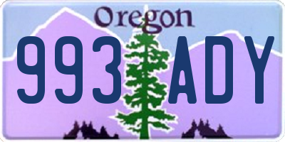 OR license plate 993ADY