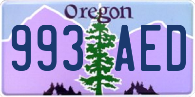 OR license plate 993AED