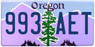 OR license plate 993AET