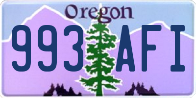OR license plate 993AFI