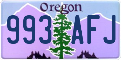 OR license plate 993AFJ