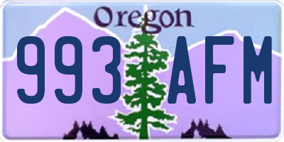 OR license plate 993AFM