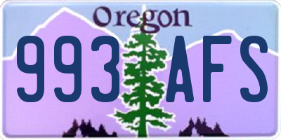 OR license plate 993AFS