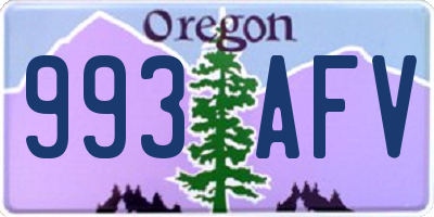 OR license plate 993AFV