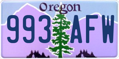 OR license plate 993AFW