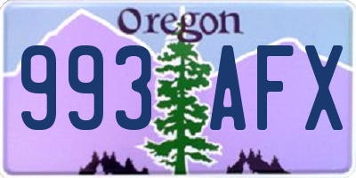 OR license plate 993AFX