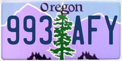 OR license plate 993AFY
