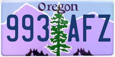 OR license plate 993AFZ