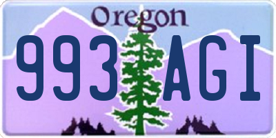 OR license plate 993AGI