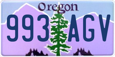 OR license plate 993AGV