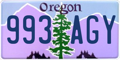 OR license plate 993AGY