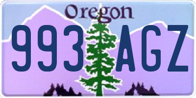 OR license plate 993AGZ