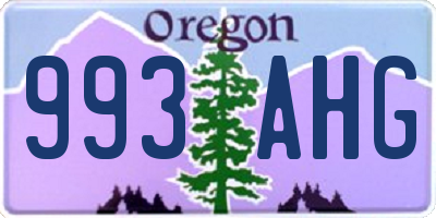 OR license plate 993AHG