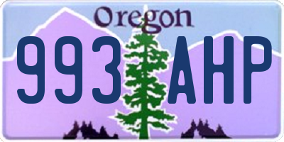 OR license plate 993AHP