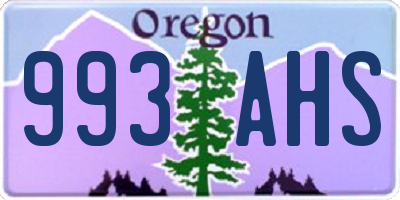 OR license plate 993AHS