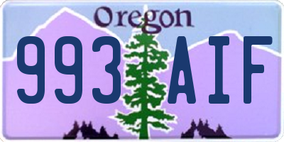 OR license plate 993AIF