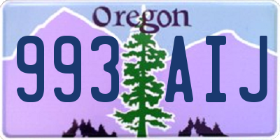 OR license plate 993AIJ