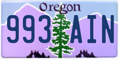 OR license plate 993AIN