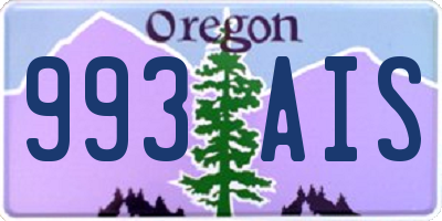 OR license plate 993AIS