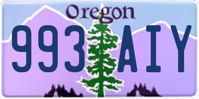OR license plate 993AIY