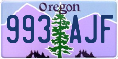OR license plate 993AJF