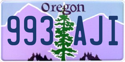 OR license plate 993AJI