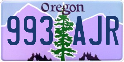 OR license plate 993AJR