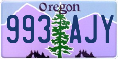 OR license plate 993AJY