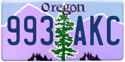 OR license plate 993AKC