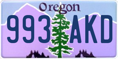 OR license plate 993AKD