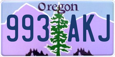 OR license plate 993AKJ