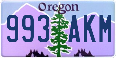 OR license plate 993AKM