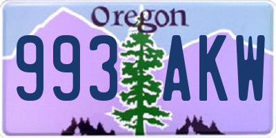 OR license plate 993AKW