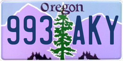OR license plate 993AKY