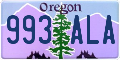 OR license plate 993ALA