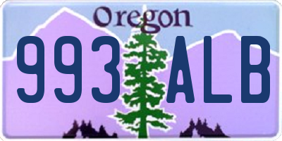 OR license plate 993ALB