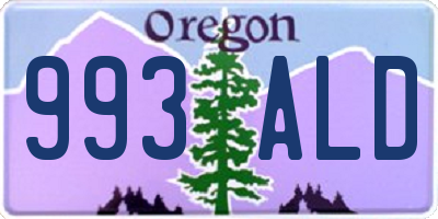 OR license plate 993ALD