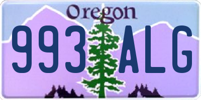 OR license plate 993ALG