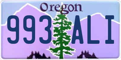 OR license plate 993ALI