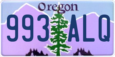 OR license plate 993ALQ